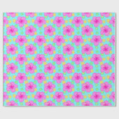 Roze Hibiscus Flower Pattern Wrapping Paper Cadeaupapier (Vlak)