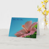 Roze Hibiscus Flower Photo Card Kaart (Gele Bloem)