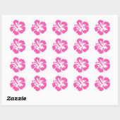Roze Hibiscus Flower Ronde Sticker (Vel)