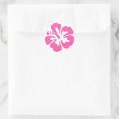 Roze Hibiscus Flower Ronde Sticker (Tas)