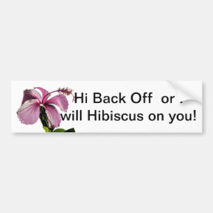 Roze Hibiscus Flower Side Uitzicht Bumpersticker