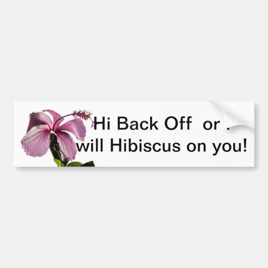 Roze Hibiscus Flower Side Uitzicht Bumpersticker (Voorkant)