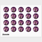 Roze Hibiscus Flower Side Uitzicht Ronde Sticker (Vel)