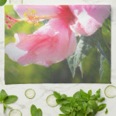 Roze Hibiscus Flower Theedoek (Gevouwen)
