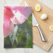 Roze Hibiscus Flower Theedoek (Quarter Fold)