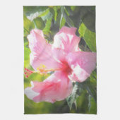 Roze Hibiscus Flower Theedoek (Verticaal)