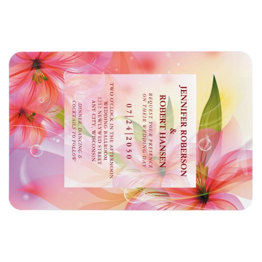 Roze Hibiscus Flower Wedding Rectangle Magnet Magneet (Horizontaal)
