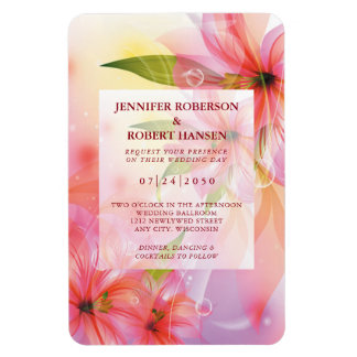 Roze Hibiscus Flower Wedding Rectangle Magnet Magneet