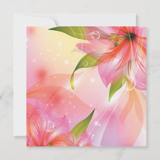 Roze Hibiscus Flower Wedding Square Kaart (Achterkant)