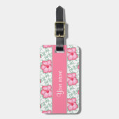  roze hibiscus Flowers Bagagelabel (Voorkant verticaal)