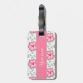  roze hibiscus Flowers Bagagelabel (Achterkant verticaal)