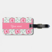  roze hibiscus Flowers Bagagelabel (Achterkant horizontaal)