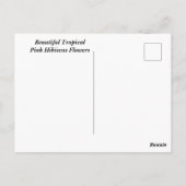 Roze Hibiscus Flowers Briefkaart (Achterkant)