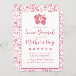 Roze Hibiscus Flowers Brunch Luau Moederdag Kaart