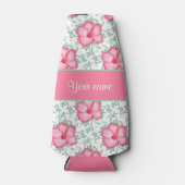  roze Hibiscus Flowers Flesjeskoeler (Voorkant)