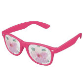 Roze Hibiscus Flowers Retro Zonnebril (Gekanteld)