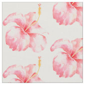Roze Hibiscus Flowers Stof (Close Up)
