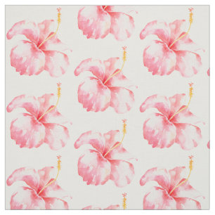 Roze Hibiscus Flowers Stof