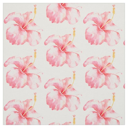 Roze Hibiscus Flowers Stof (Swatch)
