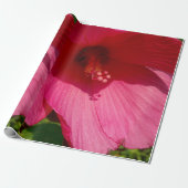 Roze Hibiscus-fotopapier met onmiddellijke verpakk Cadeaupapier (Uitgerold)