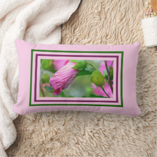 ROZE HIBISCUS, GEFURLED/ROZE, GROENE ,PLUM KLEUREN KUSSEN