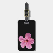 Roze Hibiscus Hawaii Bloem Gepersonaliseerd Sjablo Bagagelabel (Voorkant verticaal)