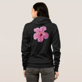 Roze Hibiscus Hawaii Bloem Gepersonaliseerd Sjablo Hoodie (Achterkant volledig)