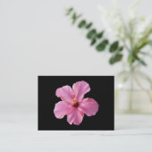 Roze Hibiscus Hawaii Bloem Gepersonaliseerd Sjablo Visitekaartje (Staand voorkant)