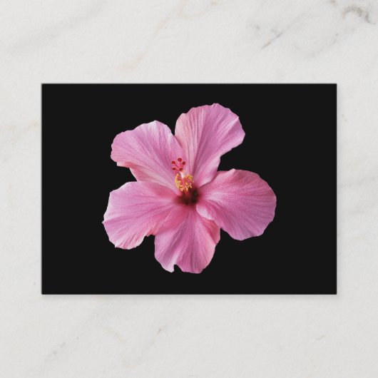 Roze Hibiscus Hawaii Bloem Gepersonaliseerd Sjablo Visitekaartje (Voorkant)