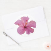 Roze Hibiscus Hawaiian Flower Gepersonaliseerd Sja Ronde Sticker (Envelop)