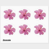 Roze Hibiscus Hawaiian Flower Gepersonaliseerd Sja Ronde Sticker (Vel)