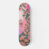 Roze Hibiscus Hawaiian Flowers Floral Skateboard (Voorkant)