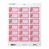 Roze Hibiscus Hawaiian Mailing Adres Etiket (Full Sheet)