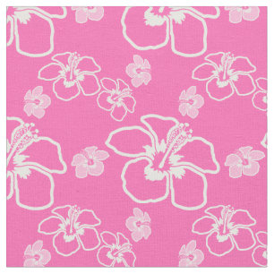 Roze Hibiscus Hawaiian Stof