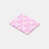 Roze Hibiscus Honu Hawaiian Pattern Post-it® Notes (Schuin)