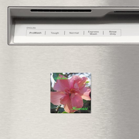 Roze Hibiscus in Hawaii Magneet (Insitu (Vaatwasser))