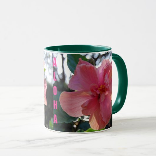 Roze Hibiscus in Hawaii Mok (Voorkant rechts)