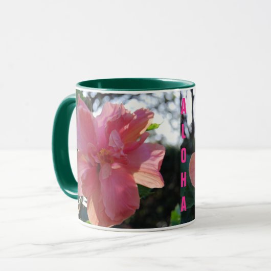 Roze Hibiscus in Hawaii Mok (Voorkant links)