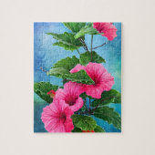 Roze Hibiscus Jigzaag Puzzle Legpuzzel (Verticaal)