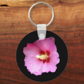 Roze Hibiscus Key Ring Sleutelhanger (Voorkant)