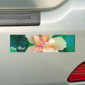 Roze Hibiscus, Key West Bumpersticker (Op auto)
