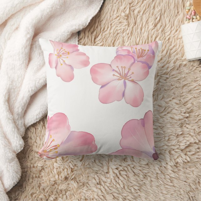 Roze hibiscus  kussen (Deken)