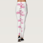 Roze hibiscus leggings (Achterkant)