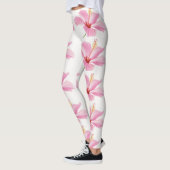 Roze hibiscus leggings (Links)