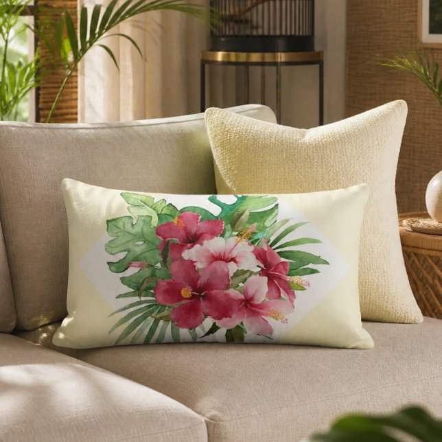 Roze Hibiscus Lenden Kussen (Creator heeft geüpload)