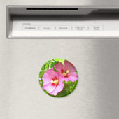 Roze Hibiscus Magnet (Insitu (Vaatwasser))