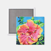 Roze Hibiscus Magnet (Voorkant / Achterkant)