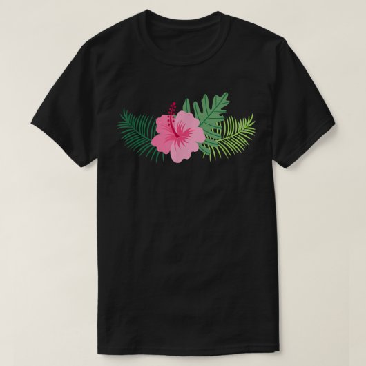 Roze hibiscus Mannen, vrouwen en Kinder stijlen T-shirt (Design voorkant)