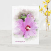 roze hibiscus met masker lijst kaart (Gele Bloem)