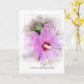 roze hibiscus met maskersympathie voor het lijst kaart (Gele Bloem)